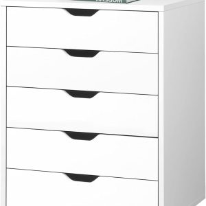ZHIYUAN3226 5 Drawer Storage Dresser Cabinet Desk