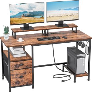 ZHIYUAN3218 Computer Outlets Monitor Cabinet Desk