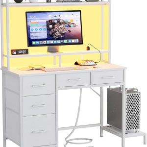 ZHIYUAN3219 Computer Outlets Ligthts Drawers Desk