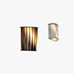 ZHIYUAN3253 Designer Semi-cylindrical Acrylic Outdoor Wall Lamp, Balck/White